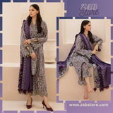 zab705 Lawn Printed Unstitched 3 Piece Dress