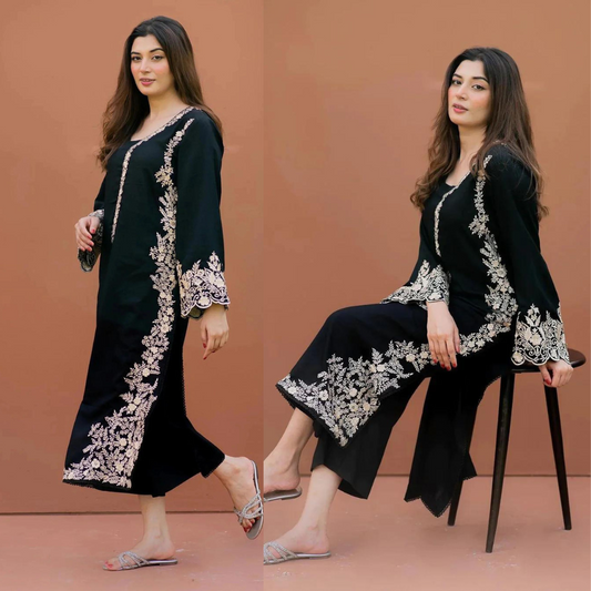 Lajwanti 2Pc Embroidered Lawn Suite With Fully Embroidered trouser & Patches zab725
