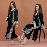 zab725 Lajwanti 2Pc Embroidered Lawn Suite With Fully Embroidered trouser & Patches