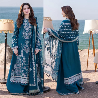 ZARA SHAHJAHAN 3-PIECE COLLECTION ORGANZA EMBROIDERED DUPATTA zab769