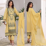 zab793 3PC Lawn Embroidered Shirt With Chiffon Embroidered Dupatta