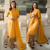 zab796 Nisa, unstitched 3 piece embroidered summer suit.