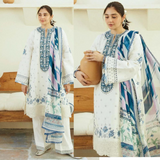 zab802 Zarashahjhan Embroidered off white Lawn Three Piece