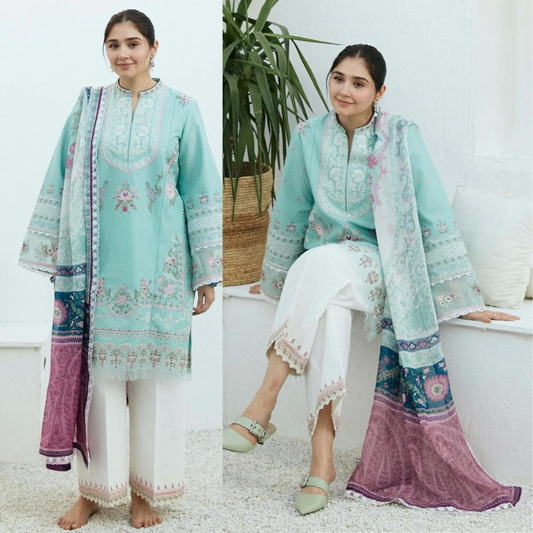 Zarashahjhan Embroidered Dhanak Three Piece COCO zab805