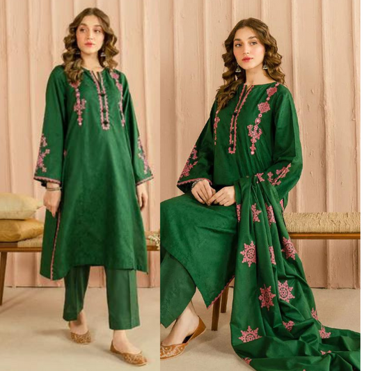 Lawn Unstitched 3 Piece Embroidered Dress zab849