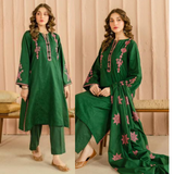 zab849 Dhanak Unstitched 3 Piece Embroidered Dress