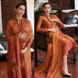 zab853 BAREEZE ARTICLE IN DHANAK 3PC COLLECTION EMBROIDERED DHANAK SHAWL