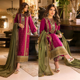 ZAB536 Asim Jofa, unstitched 3 piece embroidered lawn summer suit