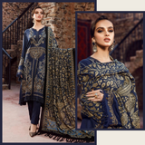 ZAB315 3PC Dhanak suit with Printed Wool Shawll