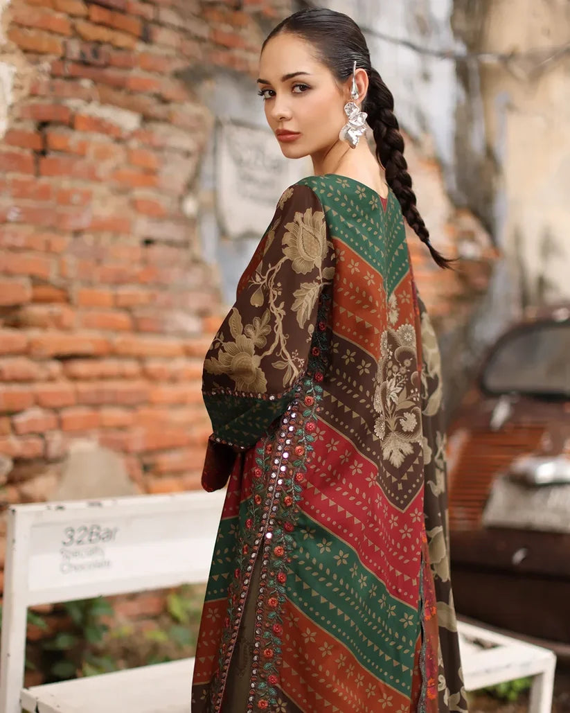 Charizma - Winter 3PC Karandi Digital Printed Dress - zab1522