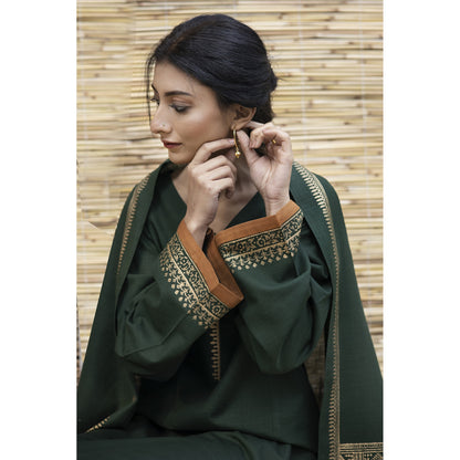 Zab305 3PC Dhanak suit with Digital Print Shawl