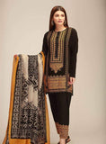 Zab-k056 3PC Dhank Embroidered Suit with Printed Wool Shawll