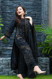 ZAB401 NISA - 3PC Lawn Embroidered Shirt With Chiffon Embroidered Dupatta