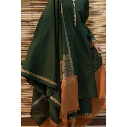Zab305 3PC Dhanak suit with Digital Print Shawl