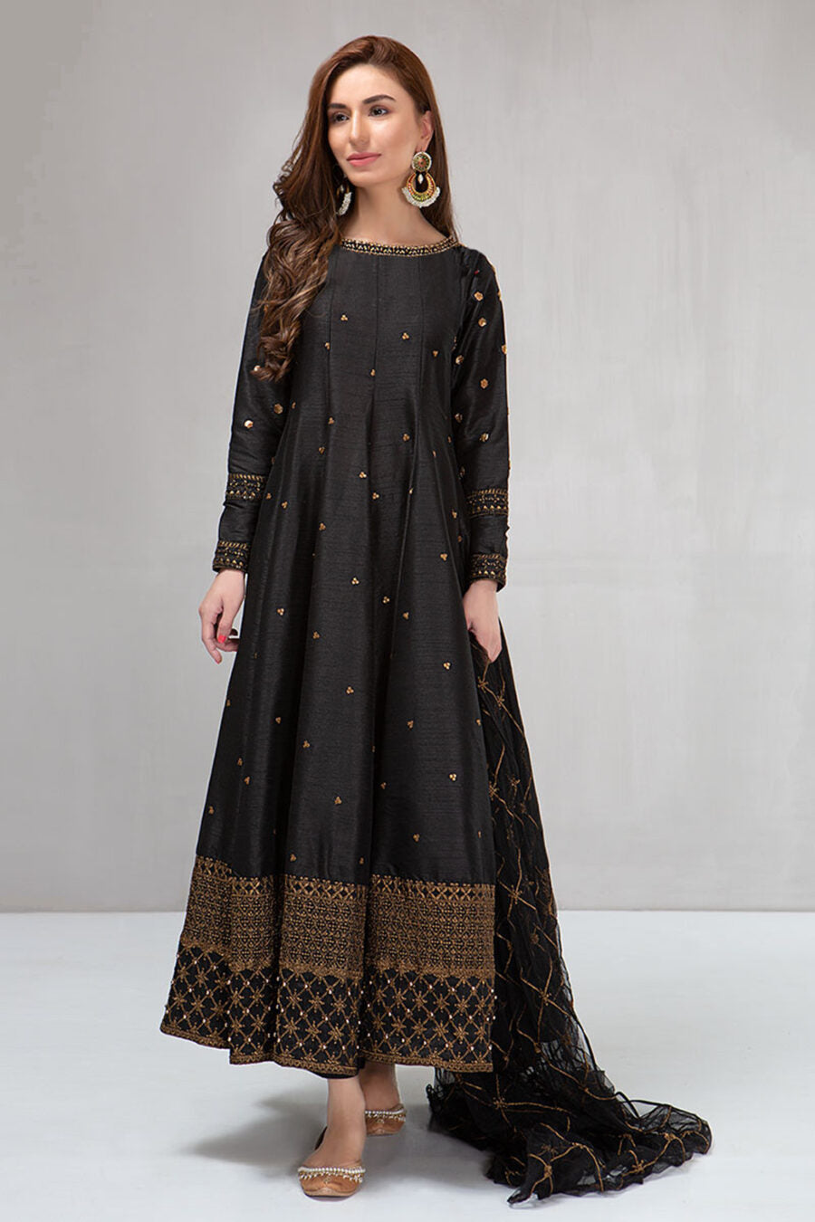 Zab2006 Maria B, unstiched 3 piece kataan silk frock style embroidered suit