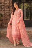 ZAB75 Bareeze -Embroided 3pc Lawn dress with embroidered chiffon dupatta