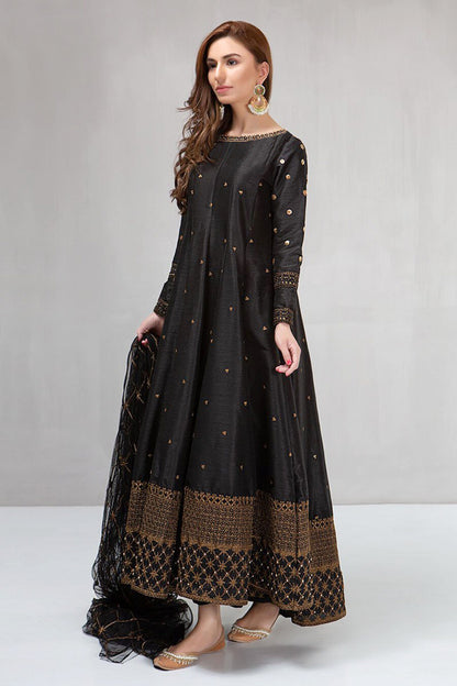 Zab2006 Maria B, unstiched 3 piece kataan silk frock style embroidered suit