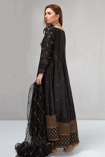 Zab2006 Maria B, unstiched 3 piece kataan silk frock style embroidered suit